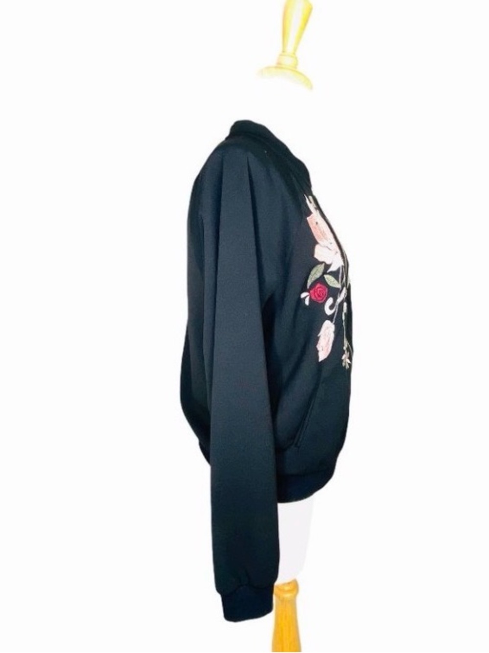 Democracy Track Jacket Black Sz Embroidered Floral - Picture 5 of 11